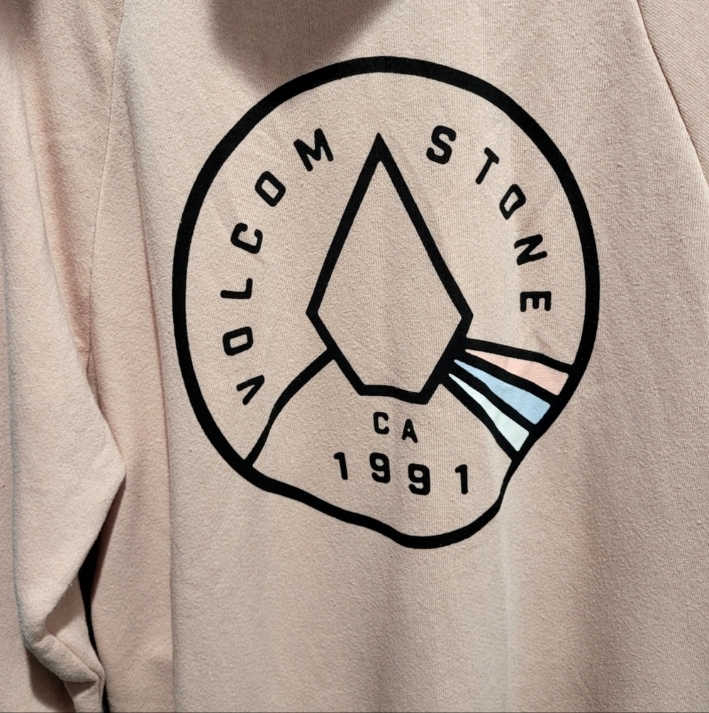 Volcom Light Pink Zipper Hoodie Size Medium - Picture 9 of 10